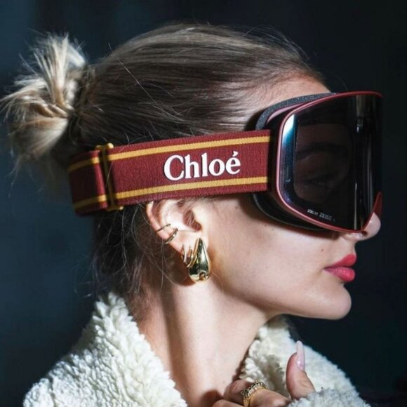 NEW Chloe CH0072S 003 Matte Rust Orange Multilayer Blue Zeiss Ski Mask CH 0072S - Picture 12 of 14